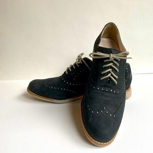 Cole Haan black suede wingtip oxfords